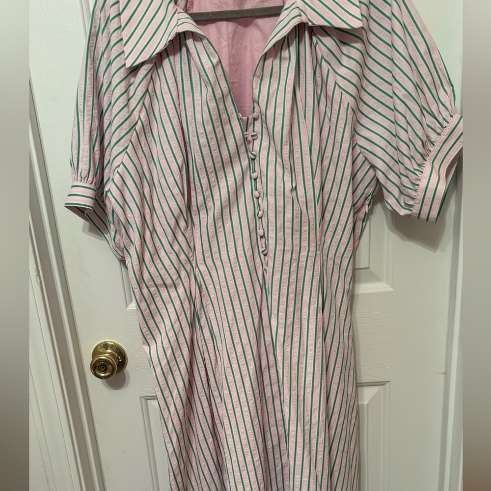 Anthropologie/ English Factory Plus Midi Stripe Shirt Dress Size 2X - Picture 7 of 15